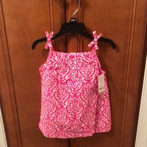 Pink and white summer blouse